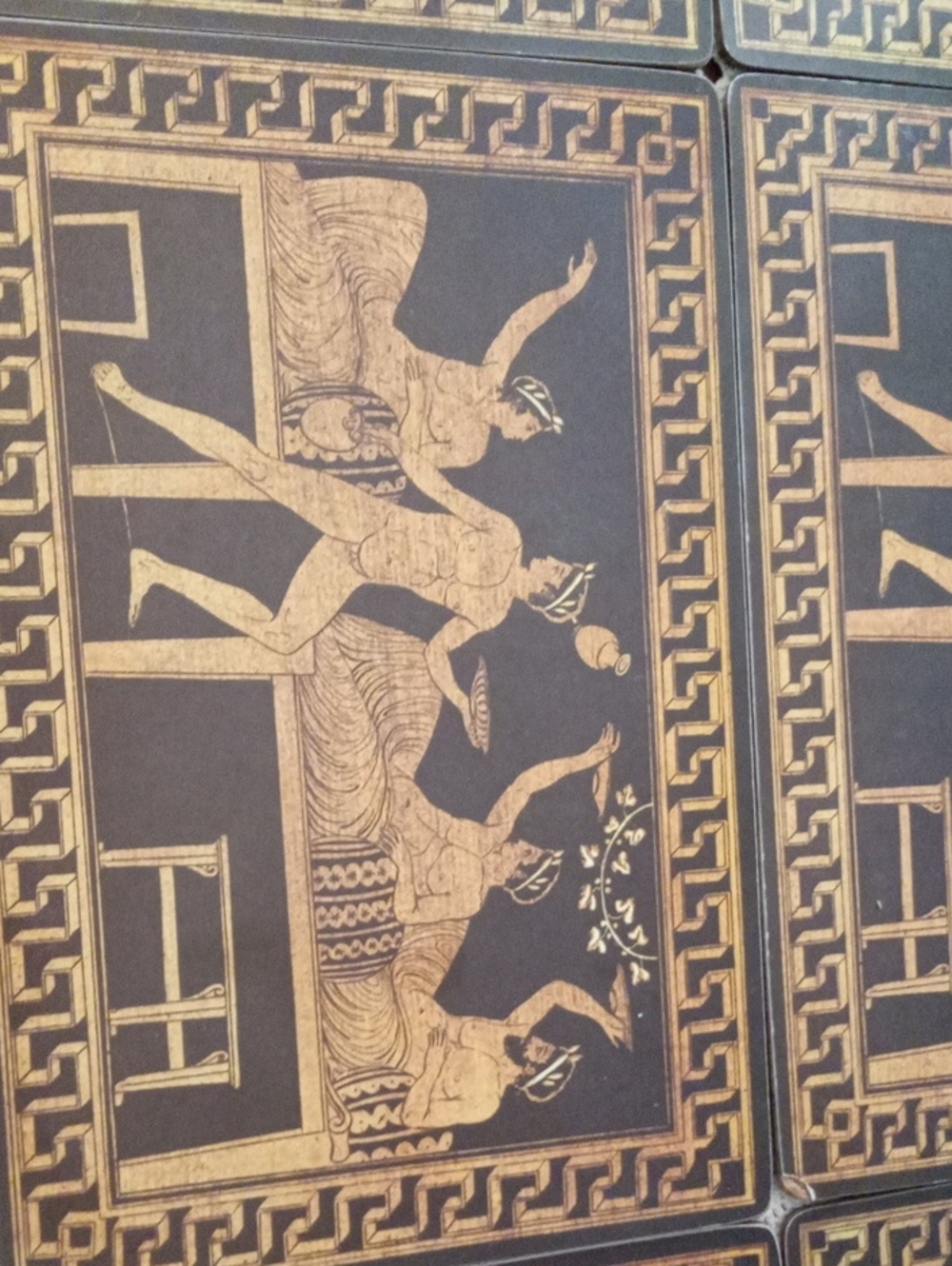 Gold and Black/Brown Mythic Frieze Wall Art Panel - Unbranded